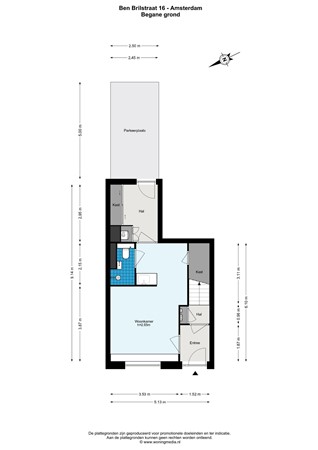 Floor plan - Ben Brilstraat 16, 1061 MH Amsterdam 